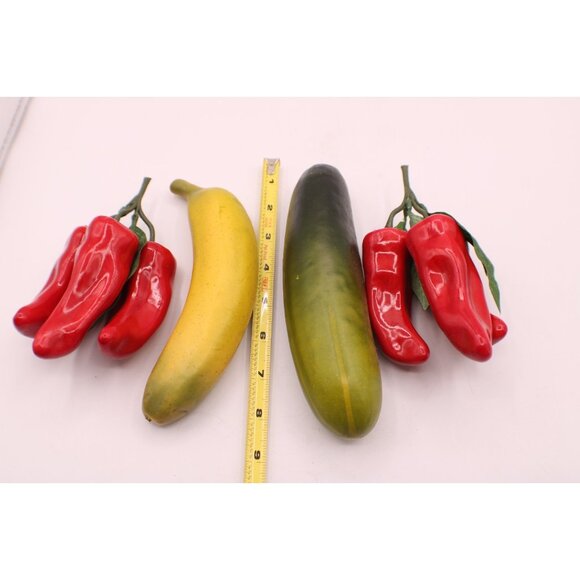 Artificial Fruit and Vegetables Carrots Grapes Banana Pepper Cucumber Decor Vtg - Picture 7 of 8